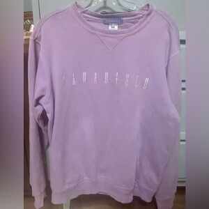 Lavender 'PARADISED' Embroidered Crewneck Sweatshirt